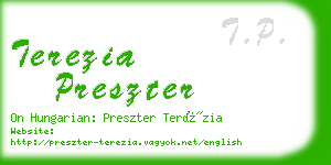 terezia preszter business card